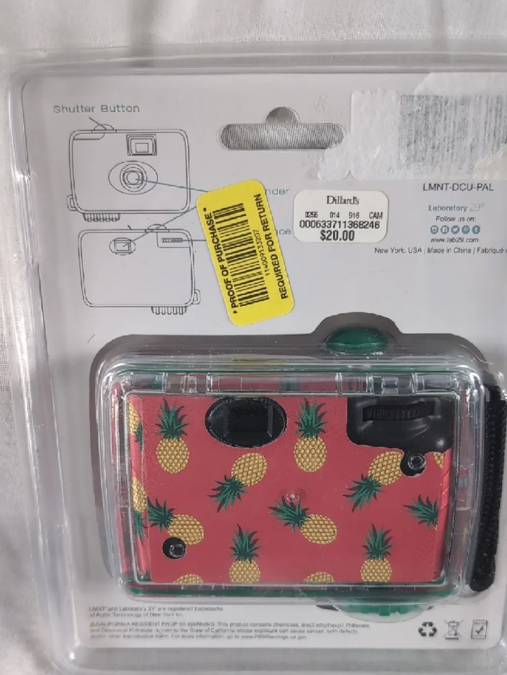 LMNT Pink Pineapple Underwater Disposable Camera